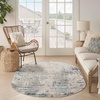 image:imageNourison Home Concerto Abstract Ivory Grey Blue 3 x 5 Oval Area Rug Easy Cleaning Non Shedding Bed Room Living Room Dining Room Kitchen 3x5Ivory Grey Blue