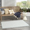 image:imageNourison Home Courtyard Ivory Silver 3 x 5 Oval Area Rug  Easy Clean Non Shedding Bed Room Living Room Dining Room Kitchen 3 x 5 OvalIvory Aqua