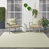 image:imageNourison Home Courtyard Ivory Silver 3 x 5 Oval Area Rug  Easy Clean Non Shedding Bed Room Living Room Dining Room Kitchen 3 x 5 OvalIvory Green