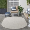 image:imageNourison Home Courtyard Ivory Silver 3 x 5 Oval Area Rug  Easy Clean Non Shedding Bed Room Living Room Dining Room Kitchen 3 x 5 OvalIvory Silver