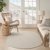 image:imageNourison Home Courtyard Ivory Silver 3 x 5 Oval Area Rug  Easy Clean Non Shedding Bed Room Living Room Dining Room Kitchen 3 x 5 OvalIvory Silver