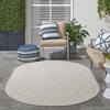 image:imageNourison Home Courtyard Ivory Silver 3 x 5 Oval Area Rug  Easy Clean Non Shedding Bed Room Living Room Dining Room Kitchen 3 x 5 OvalIvorySilver