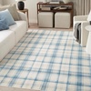 image:imageNourison Home Grafix Red 3 x 5 Area Rug Modern Plaid Bed Room Living Room Dining Room Kitchen Easy Clean Non Shedding 3x5Ivory Blue