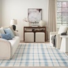 image:imageNourison Home Grafix Red 3 x 5 Area Rug Modern Plaid Bed Room Living Room Dining Room Kitchen Easy Clean Non Shedding 3x5Ivory Blue