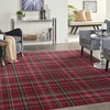 image:imageNourison Home Grafix Red 3 x 5 Area Rug Modern Plaid Bed Room Living Room Dining Room Kitchen Easy Clean Non Shedding 3x5Red