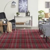 image:imageNourison Home Grafix Red 3 x 5 Area Rug Modern Plaid Bed Room Living Room Dining Room Kitchen Easy Clean Non Shedding 3x5Red