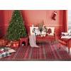 image:imageNourison Home Grafix Red 3 x 5 Area Rug Modern Plaid Bed Room Living Room Dining Room Kitchen Easy Clean Non Shedding 3x5Red
