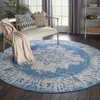 image:imageNourison Home Grafix Traditional Navy Blue 3 x 5 AreaRug EasyCleaning Non Shedding Bed Room Living Room Dining Room Kitchen 3x5Blue