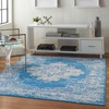 image:imageNourison Home Grafix Traditional Navy Blue 3 x 5 AreaRug EasyCleaning Non Shedding Bed Room Living Room Dining Room Kitchen 3x5Blue