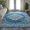 image:imageNourison Home Grafix Traditional Navy Blue 3 x 5 AreaRug EasyCleaning Non Shedding Bed Room Living Room Dining Room Kitchen 3x5Blue