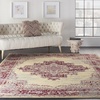 image:imageNourison Home Grafix Traditional Navy Blue 3 x 5 AreaRug EasyCleaning Non Shedding Bed Room Living Room Dining Room Kitchen 3x5Cream Red