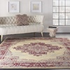 image:imageNourison Home Grafix Traditional Navy Blue 3 x 5 AreaRug EasyCleaning Non Shedding Bed Room Living Room Dining Room Kitchen 3x5Cream Red