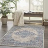 image:imageNourison Home Grafix Traditional Navy Blue 3 x 5 AreaRug EasyCleaning Non Shedding Bed Room Living Room Dining Room Kitchen 3x5Ivory Pink