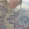 image:imageNourison Home Grafix Traditional Navy Blue 3 x 5 AreaRug EasyCleaning Non Shedding Bed Room Living Room Dining Room Kitchen 3x5Ivory Pink