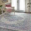 image:imageNourison Home Grafix Traditional Navy Blue 3 x 5 AreaRug EasyCleaning Non Shedding Bed Room Living Room Dining Room Kitchen 3x5Ivory Pink