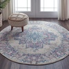 image:imageNourison Home Grafix Traditional Navy Blue 3 x 5 AreaRug EasyCleaning Non Shedding Bed Room Living Room Dining Room Kitchen 3x5Ivory Pink