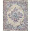 image:imageNourison Home Grafix Traditional Navy Blue 3 x 5 AreaRug EasyCleaning Non Shedding Bed Room Living Room Dining Room Kitchen 3x5Ivory Pink