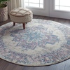 image:imageNourison Home Grafix Traditional Navy Blue 3 x 5 AreaRug EasyCleaning Non Shedding Bed Room Living Room Dining Room Kitchen 3x5Ivory Pink