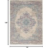 image:imageNourison Home Grafix Traditional Navy Blue 3 x 5 AreaRug EasyCleaning Non Shedding Bed Room Living Room Dining Room Kitchen 3x5Ivory Pink