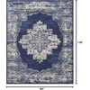 image:imageNourison Home Grafix Traditional Navy Blue 3 x 5 AreaRug EasyCleaning Non Shedding Bed Room Living Room Dining Room Kitchen 3x5Navy Blue