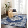 image:imageNourison Home Grafix Traditional Navy Blue 3 x 5 AreaRug EasyCleaning Non Shedding Bed Room Living Room Dining Room Kitchen 3x5Navy Blue