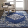 image:imageNourison Home Grafix Traditional Navy Blue 3 x 5 AreaRug EasyCleaning Non Shedding Bed Room Living Room Dining Room Kitchen 3x5Navy Blue