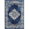 image:imageNourison Home Grafix Traditional Navy Blue 3 x 5 AreaRug EasyCleaning Non Shedding Bed Room Living Room Dining Room Kitchen 3x5Navy Blue