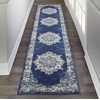 image:imageNourison Home Grafix Traditional Navy Blue 3 x 5 AreaRug EasyCleaning Non Shedding Bed Room Living Room Dining Room Kitchen 3x5Navy Blue