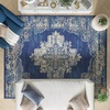image:imageNourison Home Grafix Traditional Navy Blue 3 x 5 AreaRug EasyCleaning Non Shedding Bed Room Living Room Dining Room Kitchen 3x5Navy Blue