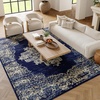 image:imageNourison Home Grafix Traditional Navy Blue 3 x 5 AreaRug EasyCleaning Non Shedding Bed Room Living Room Dining Room Kitchen 3x5Navy Blue