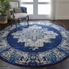 image:imageNourison Home Grafix Traditional Navy Blue 3 x 5 AreaRug EasyCleaning Non Shedding Bed Room Living Room Dining Room Kitchen 3x5Navy Blue