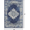 image:imageNourison Home Grafix Traditional Navy Blue 3 x 5 AreaRug EasyCleaning Non Shedding Bed Room Living Room Dining Room Kitchen 3x5Navy Blue
