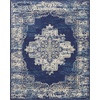 image:imageNourison Home Grafix Traditional Navy Blue 3 x 5 AreaRug EasyCleaning Non Shedding Bed Room Living Room Dining Room Kitchen 3x5Navy Blue
