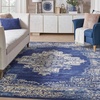 image:imageNourison Home Grafix Traditional Navy Blue 3 x 5 AreaRug EasyCleaning Non Shedding Bed Room Living Room Dining Room Kitchen 3x5Navy Blue