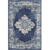image:imageNourison Home Grafix Traditional Navy Blue 3 x 5 AreaRug EasyCleaning Non Shedding Bed Room Living Room Dining Room Kitchen 3x5Navy Blue