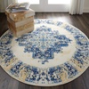 image:imageNourison Home Grafix Traditional Navy Blue 3 x 5 AreaRug EasyCleaning Non Shedding Bed Room Living Room Dining Room Kitchen 3x5White