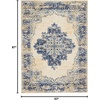 image:imageNourison Home Grafix Traditional Navy Blue 3 x 5 AreaRug EasyCleaning Non Shedding Bed Room Living Room Dining Room Kitchen 3x5White