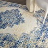 image:imageNourison Home Grafix Traditional Navy Blue 3 x 5 AreaRug EasyCleaning Non Shedding Bed Room Living Room Dining Room Kitchen 3x5White