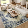 image:imageNourison Home Grafix Traditional Navy Blue 3 x 5 AreaRug EasyCleaning Non Shedding Bed Room Living Room Dining Room Kitchen 3x5White