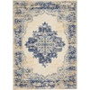 image:imageNourison Home Grafix Traditional Navy Blue 3 x 5 AreaRug EasyCleaning Non Shedding Bed Room Living Room Dining Room Kitchen 3x5White