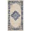 image:imageNourison Home Grafix Traditional Navy Blue 3 x 5 AreaRug EasyCleaning Non Shedding Bed Room Living Room Dining Room Kitchen 3x5White