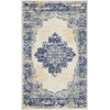 image:imageNourison Home Grafix Traditional Navy Blue 3 x 5 AreaRug EasyCleaning Non Shedding Bed Room Living Room Dining Room Kitchen 3x5White