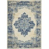 image:imageNourison Home Grafix Traditional Navy Blue 3 x 5 AreaRug EasyCleaning Non Shedding Bed Room Living Room Dining Room Kitchen 3x5White