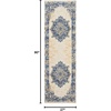 image:imageNourison Home Grafix Traditional Navy Blue 3 x 5 AreaRug EasyCleaning Non Shedding Bed Room Living Room Dining Room Kitchen 3x5White