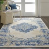 image:imageNourison Home Grafix Traditional Navy Blue 3 x 5 AreaRug EasyCleaning Non Shedding Bed Room Living Room Dining Room Kitchen 3x5White