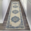 image:imageNourison Home Grafix Traditional Navy Blue 3 x 5 AreaRug EasyCleaning Non Shedding Bed Room Living Room Dining Room Kitchen 3x5White
