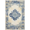 image:imageNourison Home Grafix Traditional Navy Blue 3 x 5 AreaRug EasyCleaning Non Shedding Bed Room Living Room Dining Room Kitchen 3x5White