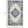 image:imageNourison Home Grafix Traditional Navy Blue 3 x 5 AreaRug EasyCleaning Non Shedding Bed Room Living Room Dining Room Kitchen 3x5White