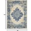image:imageNourison Home Grafix Traditional Navy Blue 3 x 5 AreaRug EasyCleaning Non Shedding Bed Room Living Room Dining Room Kitchen 3x5White