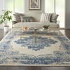 image:imageNourison Home Grafix Traditional Navy Blue 3 x 5 AreaRug EasyCleaning Non Shedding Bed Room Living Room Dining Room Kitchen 3x5White